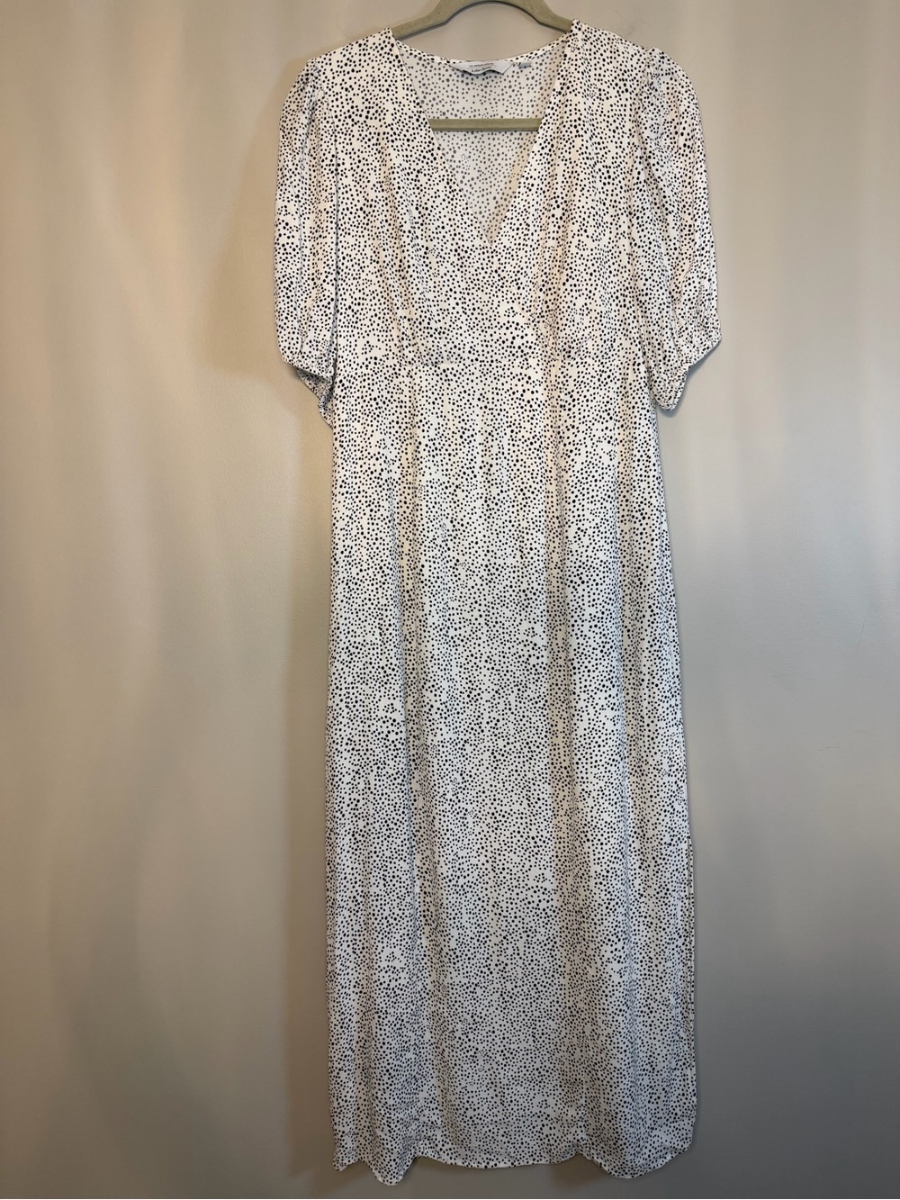 & Other Stories White Maxi Dress with Black Dot Print